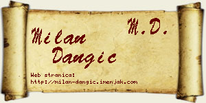 Milan Dangić vizit kartica